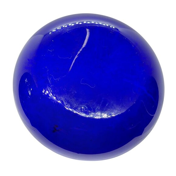 Vintage handmade blown glass vase cobalt blue - Picture 5 of 5